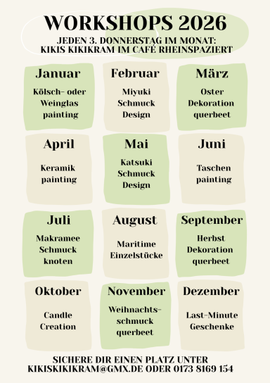 Workshops 2026 im Café Rheinspaziert